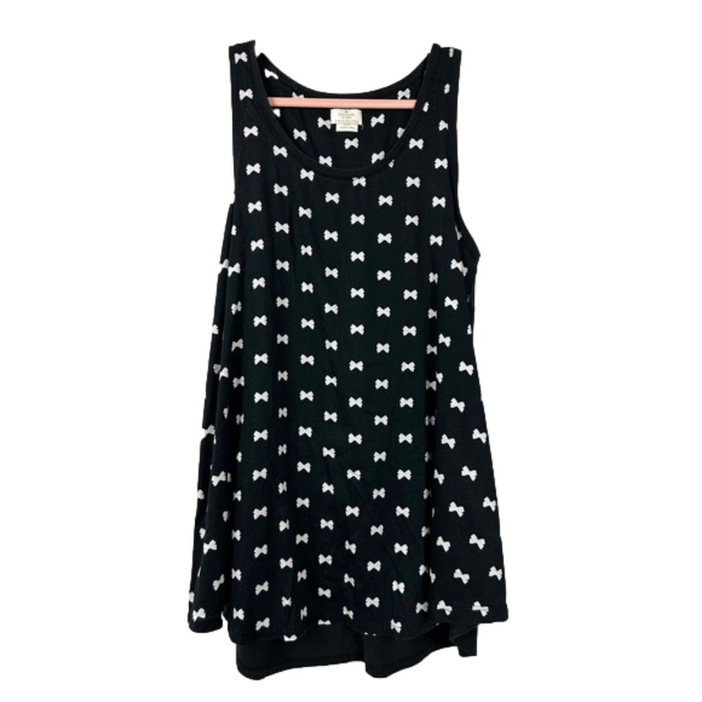 kate spade Black Tank with White Bow Pattern